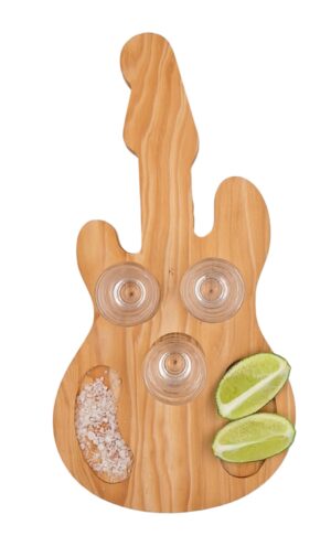 Tabla tequilera en forma de guitarra